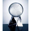 Optic Crystal World Globe with Triangle Base - Large